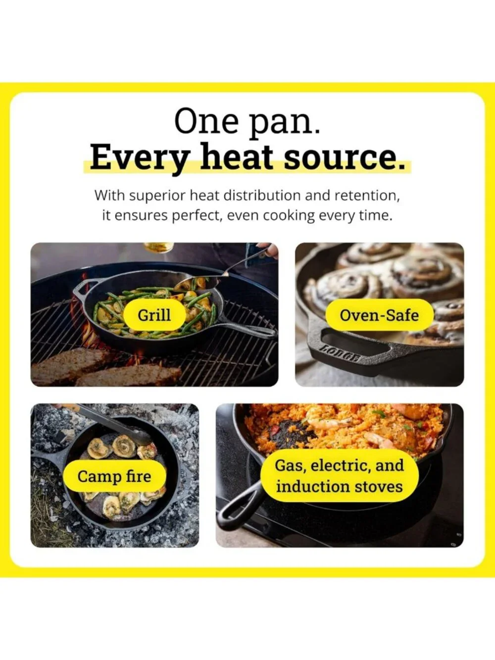 8-Inch Cast Iron Skillet - Durable, Versatile Cookware for Perfect Searing